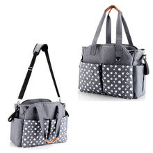 Load image into Gallery viewer, Diaper Tote Bag, Baby Nappy Changing Bag Messenger Bag with Large Space, Shoulder Straps & Stroller Straps for All Baby Accessories (Grey)