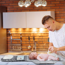 Load image into Gallery viewer, Homlynn Portable Baby Changing Pad, Diaper Change Mat with Head Cushion, Wipes Pockets Diaper Clutch-Waterproof & Fold-able for Everywhere Use(Grey)