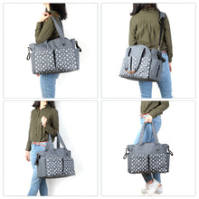 Load image into Gallery viewer, Diaper Tote Bag, Baby Nappy Changing Bag Messenger Bag with Large Space, Shoulder Straps & Stroller Straps for All Baby Accessories (Grey)