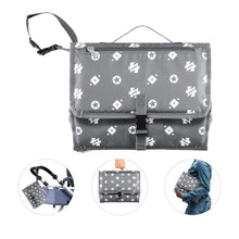 Load image into Gallery viewer, Homlynn Portable Baby Changing Pad, Diaper Change Mat with Head Cushion, Wipes Pockets Diaper Clutch-Waterproof & Fold-able for Everywhere Use(Grey)