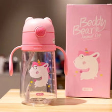 Load image into Gallery viewer, 13oz Leakproof Kids Water Bottle with Straws, 380ML Tritan Plastic BPA Free Baby Learn-to-Drink Water Bottle Gift for Kids