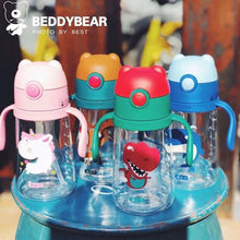 Load image into Gallery viewer, 13oz Leakproof Kids Water Bottle with Straws, 380ML Tritan Plastic BPA Free Baby Learn-to-Drink Water Bottle Gift for Kids