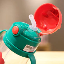 Load image into Gallery viewer, 13oz Leakproof Kids Water Bottle with Straws, 380ML Tritan Plastic BPA Free Baby Learn-to-Drink Water Bottle Gift for Kids