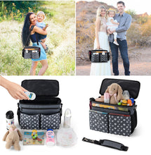 Load image into Gallery viewer, Homlynn Baby Stroller Organizer Messenger Diaper Bag-5 Big Pockets Large Storage Space for Baby Accessories(Grey)