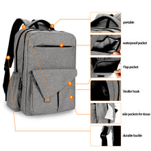 Load image into Gallery viewer, Diaper Bag Backpack,Large Unisex Baby Bags Multifunction Travel Backpack for Mom and Dad with Changing Pad and Stroller Straps