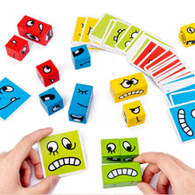 Load image into Gallery viewer, Expression Puzzle Building Blocks for 3+ Years Kids Wooden Toys Including 12 Cubeez Dices with 50 Challenge Cards, Multiplayer Game Toy for Fun