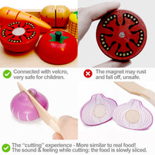 Load image into Gallery viewer, Wooden Cutting Cooking Food Play set,Kitchen Play Food Toys for Pretend Role-Play, Early Development Learning Toys Gift for Toddlers Boys and Girls