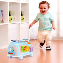 Load image into Gallery viewer, Baby Toy Musical School Bus,Knocking Piano Car with Shape Puzzles,Sensory Toys for Toddlers 1-3,Educational Learning Gift for Girls and Boys