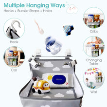 Load image into Gallery viewer, Hanging Diaper Caddy,Crib Diaper Organizer,Diaper Stacker for Crib, Playard or Wall,Newborn Boy and Girl Diaper