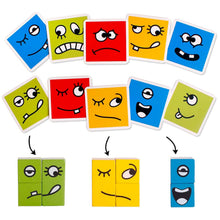 Load image into Gallery viewer, Expression Puzzle Building Blocks for 3+ Years Kids Wooden Toys Including 12 Cubeez Dices with 50 Challenge Cards, Multiplayer Game Toy for Fun
