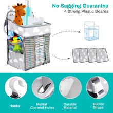 Load image into Gallery viewer, Hanging Diaper Caddy,Crib Diaper Organizer,Diaper Stacker for Crib, Playard or Wall,Newborn Boy and Girl Diaper