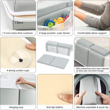 Load image into Gallery viewer, Bath Kneeler with Elbow Rest Pad Set, 1.5 inch Thick Knee Pads and Elbow Pads . Large Kneeling Pad with Toy Storage Box, Bring Baby Time for Happy Baby Bathing Time