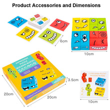 Load image into Gallery viewer, Expression Puzzle Building Blocks for 3+ Years Kids Wooden Toys Including 12 Cubeez Dices with 50 Challenge Cards, Multiplayer Game Toy for Fun