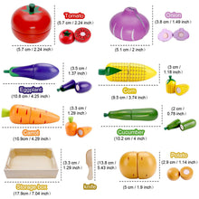 Load image into Gallery viewer, Wooden Cutting Cooking Food Play set,Kitchen Play Food Toys for Pretend Role-Play, Early Development Learning Toys Gift for Toddlers Boys and Girls