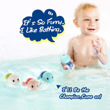Load image into Gallery viewer, Baby Bath Toys, Wind up Swimming Turtle Toys for Toddlers, Floating Water Bathtub Shower Toys, Bathroom Pool Play Sets Fun Bathtime Gift for Kids Infants Boys Girls (3 Pack)