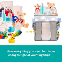 Load image into Gallery viewer, Hanging Diaper Caddy,Crib Diaper Organizer,Diaper Stacker for Crib, Playard or Wall,Newborn Boy and Girl Diaper
