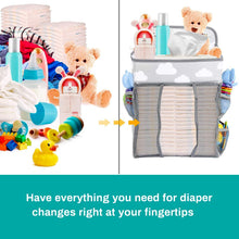 Load image into Gallery viewer, Hanging Diaper Caddy,Crib Diaper Organizer,Diaper Stacker for Crib, Playard or Wall,Newborn Boy and Girl Diaper