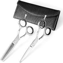 Load image into Gallery viewer, Homlynn Hair Cutting Scissors Thinning Teeth Shears Set Professional Barber Hairdressing Texturizing Salon Razor Edge Scissors Japanese Stainless Steel 5.5 inch for Baby, Children, Adults