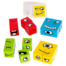 Load image into Gallery viewer, Expression Puzzle Building Blocks for 3+ Years Kids Wooden Toys Including 12 Cubeez Dices with 50 Challenge Cards, Multiplayer Game Toy for Fun