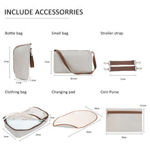 Load image into Gallery viewer, Diaper Bag Tote, Large Baby Bag, Multi-functional Waterproof and Stylish Travel Pack, 7 Piece Set Baby Diaper Bag for Mom and Dad