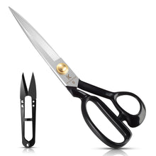 Load image into Gallery viewer, Fabric Scissors 10 Inch(25.5CM), Dressmaker's Tailor's Sewing Scissors Dressmaking Shears for Cutting Fabric, Clothes, Leather(Right-Handed, Black)