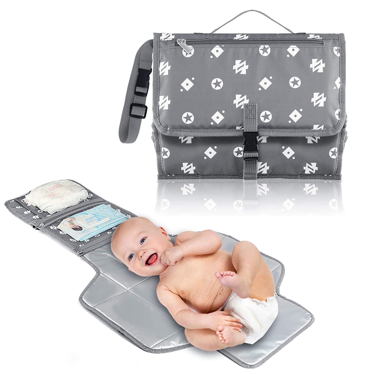 Portable Diaper Changing Pad, Waterproof Foldable Baby Changing