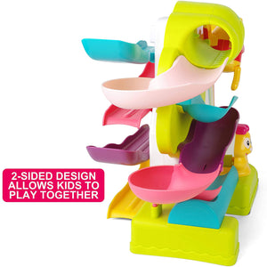 2 in 1 Toddler Ramp Toy, Double Ramp Racer, 2 Toddler Toys with Duncan Bears, Suitable for 5 - 1 Year old Boys and Girls as Gifts