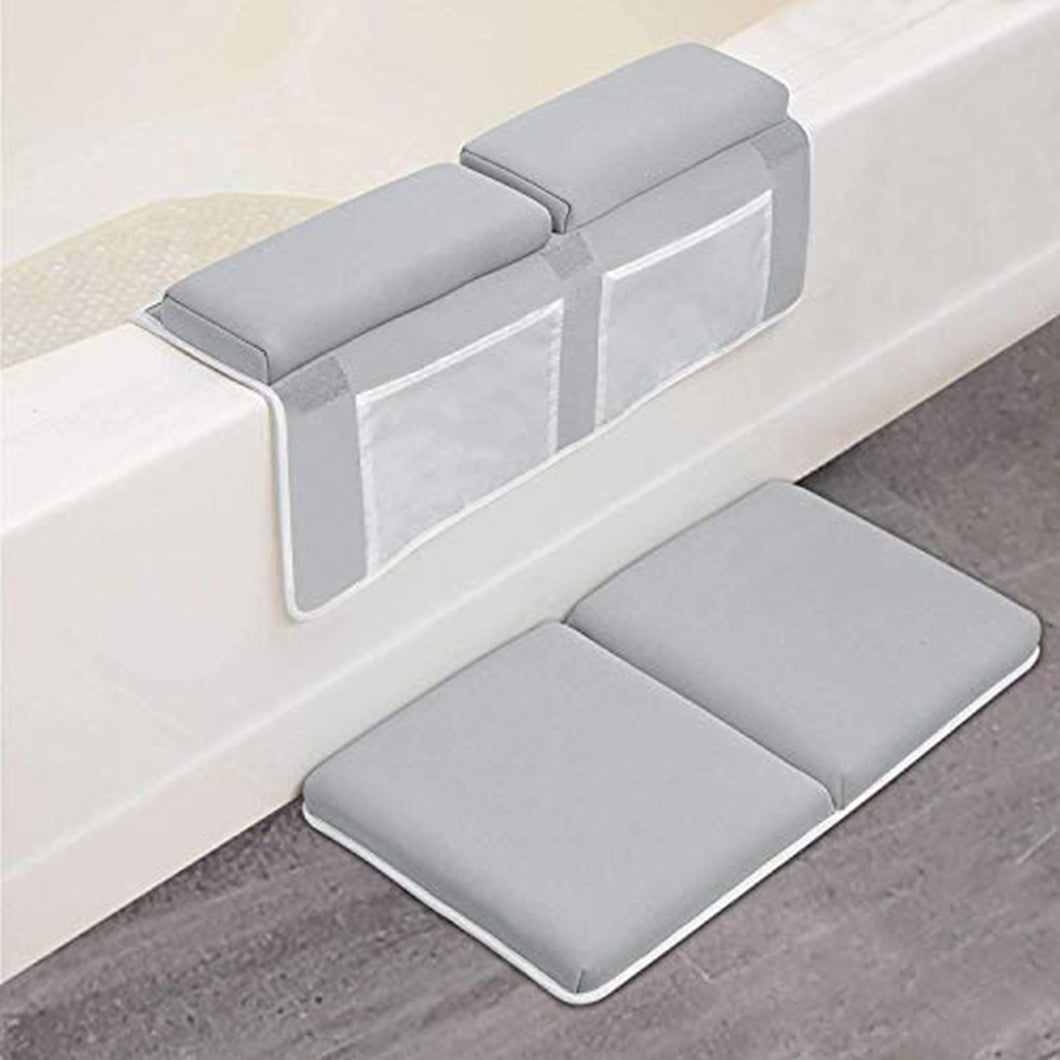 Bath Kneeler with Elbow Rest Pad Set, 1.5 inch Thick Knee Pads and Elbow Pads . Large  Kneeling Pad with Toy Storage Box, Bring Baby Time for Happy Baby Bathing Time
