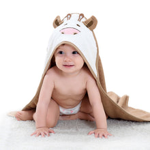 Load image into Gallery viewer, Baby Hooded Bath Towel, Super Absorbent and Anti-Allergic, Skin-Friendly with Cute Little Cow Pattern Design for Unisex Babies From  0-5 Years Old
