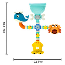 Load image into Gallery viewer, Bath Toys Bathtub Toy for Toddlers Baby 1 - 5 Years Old Boys and Girls, Kids DIY Pipes Tubes for Bath Time with Spinning Gear Rotating Waterfall Fun Water Spout Birthday Gift Ideas Color Box
