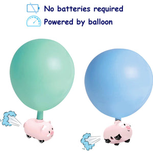Balloon Powered Cars Balloon Racers Aerodynamic Cars Stem Toys Party Supplies Preschool Educational Science Toys with Manual Balloon Pump for Kids Boys Girls 3+ and Classroom