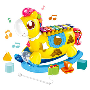 Baby Xylophone Toy, Baby Music Toys with Building Blocks, Educational Toddler Toy for 1-3 Year Old Girl Boy Birthday Gift