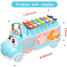 Load image into Gallery viewer, Baby Toy Musical School Bus,Knocking Piano Car with Shape Puzzles,Sensory Toys for Toddlers 1-3,Educational Learning Gift for Girls and Boys
