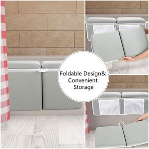 Bath Kneeler with Elbow Rest Pad Set, 1.5 inch Thick Knee Pads and Elbow Pads . Large  Kneeling Pad with Toy Storage Box, Bring Baby Time for Happy Baby Bathing Time