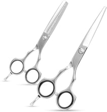 Load image into Gallery viewer, Homlynn Hair Cutting Scissors Thinning Teeth Shears Set Professional Barber Hairdressing Texturizing Salon Razor Edge Scissors Japanese Stainless Steel 5.5 inch for Baby, Children, Adults
