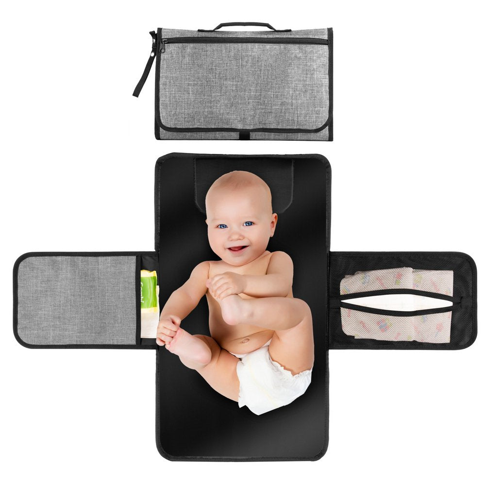 Baby Diaper Changing Pad Portable Diaper Changing Clutch Nappy Changing Mat with Wipes Pocket