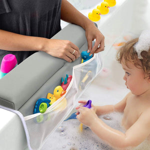 Bath Kneeler with Elbow Rest Pad Set, 1.5 inch Thick Knee Pads and Elbow Pads . Large  Kneeling Pad with Toy Storage Box, Bring Baby Time for Happy Baby Bathing Time