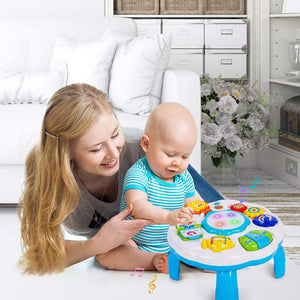 Baby Toys Musical Learning Table 12x12x7inch Music Activity Center Table Toys for Infant Babies Toddler Kids Boys Girls 6-18 Months