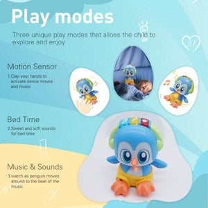 Dancing Walking Penguin Baby Musical Toys Feature Toddler Interactive Learning, Walking,Dancing and Sensory Development for 1-3 Years Old Girl Boy Gift