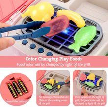 Load image into Gallery viewer, Kids Picnic Toy Kitchen PlaySet, Portable Pinic Basket Toys with Musics  Lights, Color Changing Play Foods, Fun with Friends Toy Kitchen Sets Gift for Kids Boys Girls
