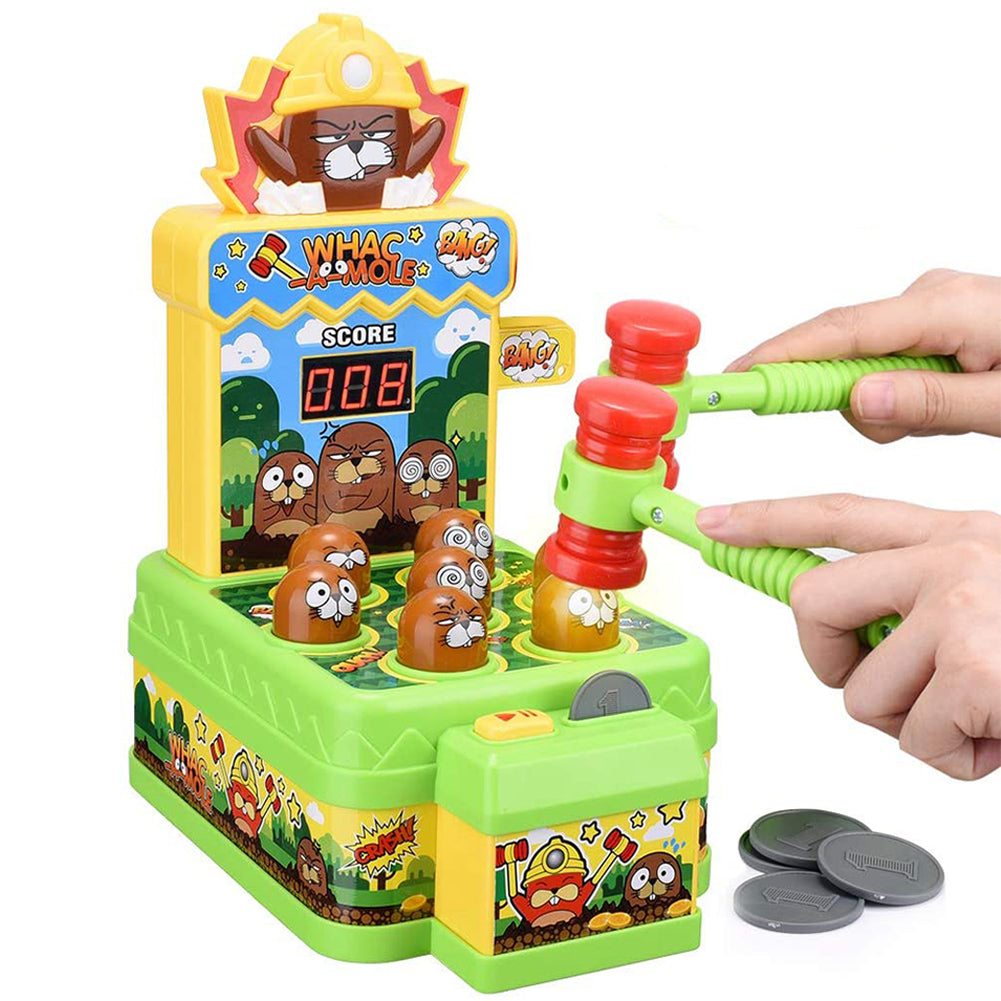 Whac-A-Mole Game, Mini Electronic Arcade Game with 2 Hammers, Pounding Toys Toddler Toys for 3 - 8 Years Old Boys Girls