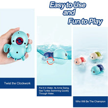 Load image into Gallery viewer, Baby Bath Toys, Wind up Swimming Turtle Toys for Toddlers, Floating Water Bathtub Shower Toys, Bathroom Pool Play Sets Fun Bathtime Gift for Kids Infants Boys Girls (3 Pack)

