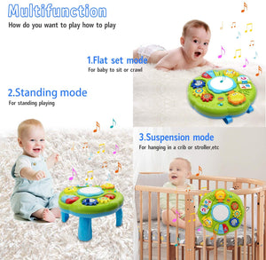 Baby Toys Musical Learning Table 12x12x7inch Music Activity Center Table Toys for Infant Babies Toddler Kids Boys Girls 6-18 Months