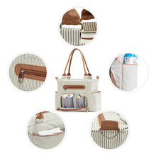 Load image into Gallery viewer, Diaper Bag Tote,  Large Baby Bag, Multi-functional Waterproof and Stylish Travel Pack, 7 Piece Set Baby Diaper Bag for Mom and Dad
