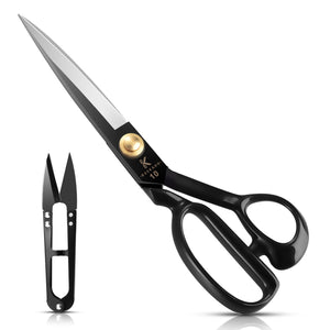Fabric Scissors 10 Inch(25.5CM), Dressmaker's Tailor's Sewing Scissors Dressmaking Shears for Cutting Fabric, Clothes, Leather(Right-Handed, Black)